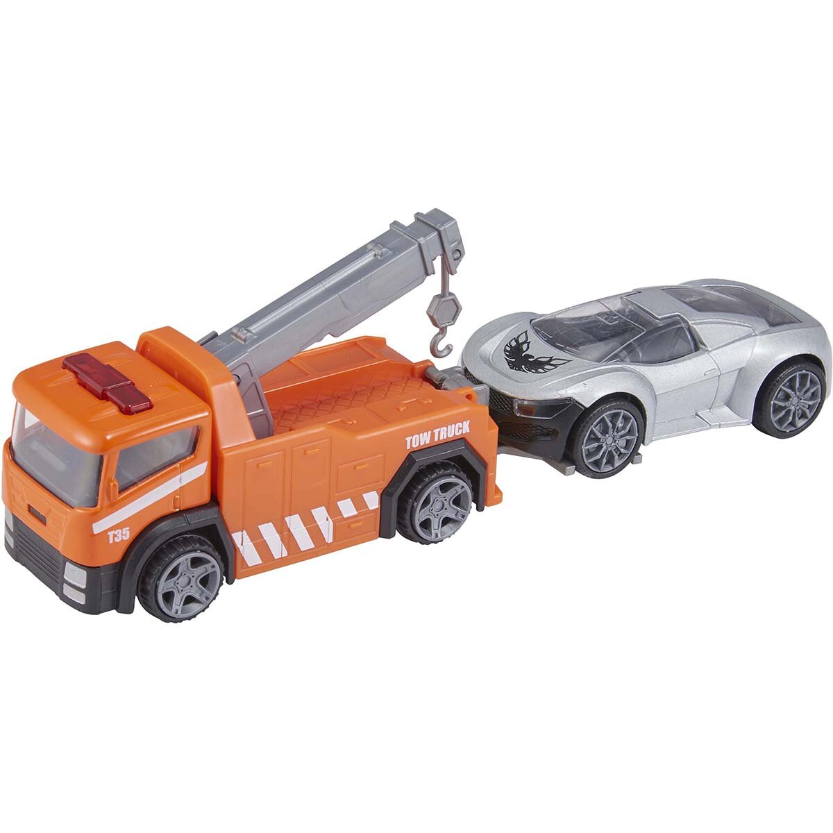 Teamsterz Camion de tractare cu masinuta Portocaliu