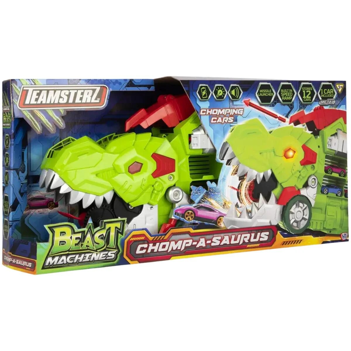 Teamsterz Camion dinozaur si masinuta Beast Machines Chomp-a-Saurus
