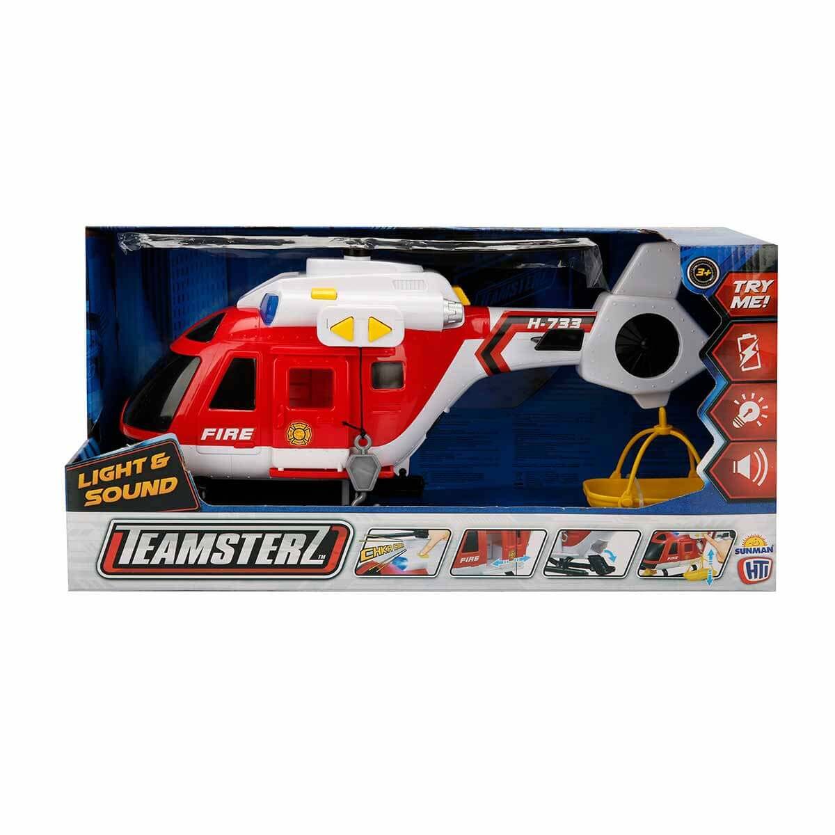 Teamsterz Elicopter de salvare cu lumini si sunete Rosu