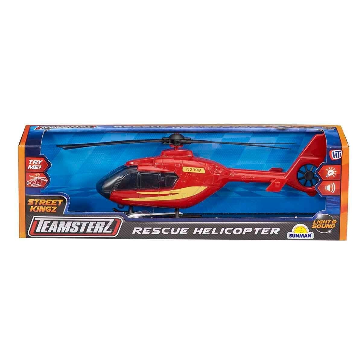 Teamsterz Elicopter de salvare cu lumini si sunete Street King Rosu