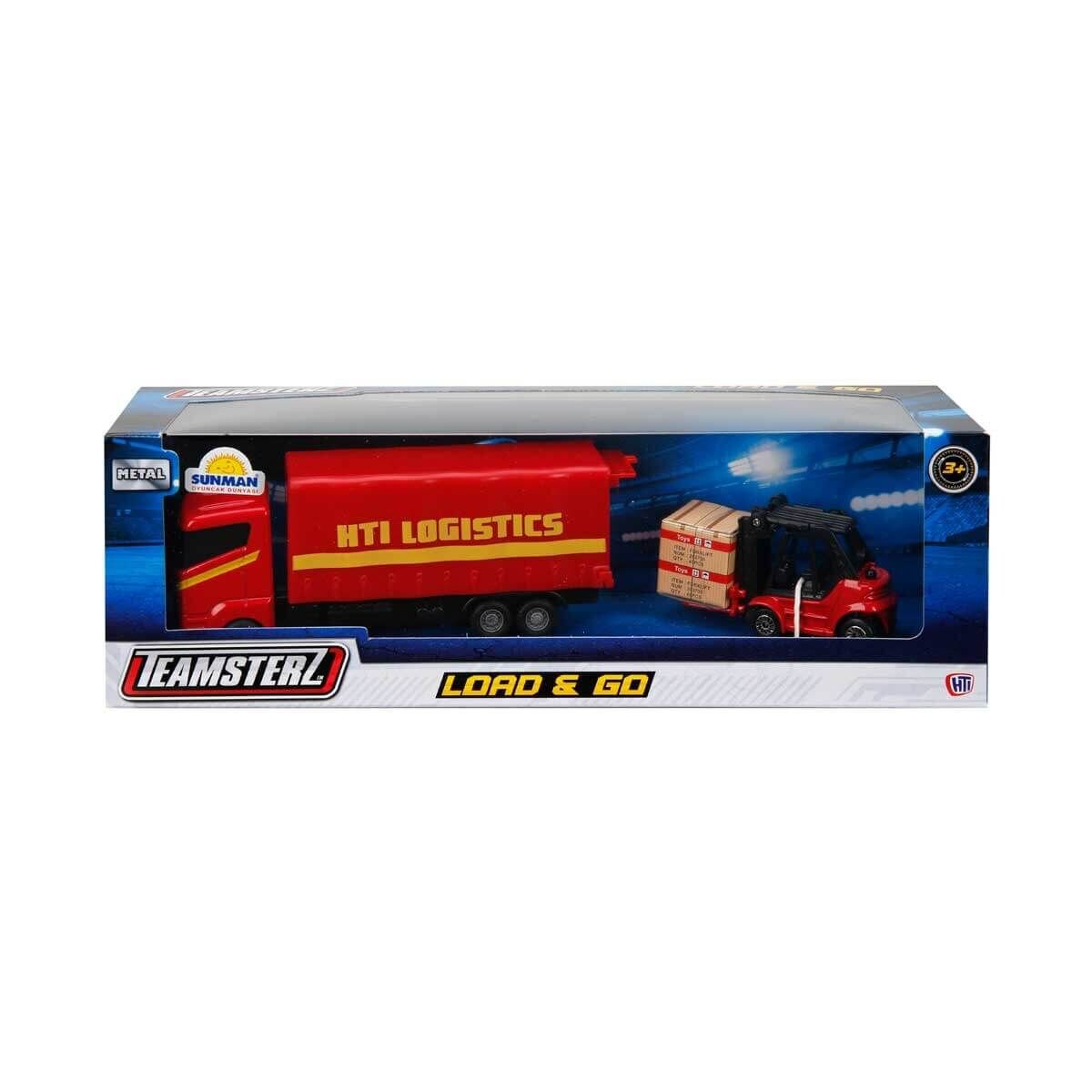 Teamsterz Set camion cu motostivuitor Rosu