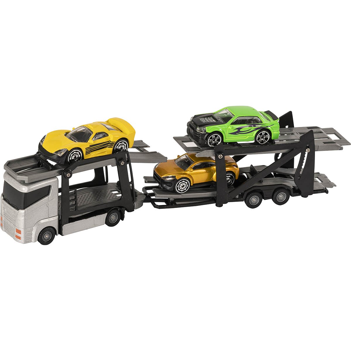 Teamsterz Set Camion transportator cu masinute Gri