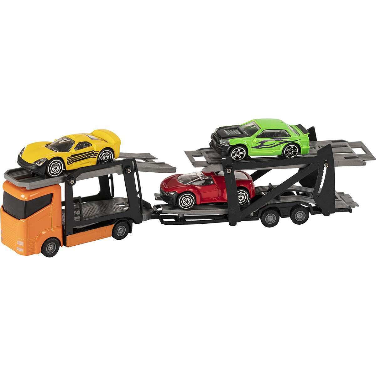Teamsterz Set Camion transportator cu masinute Portocaliu