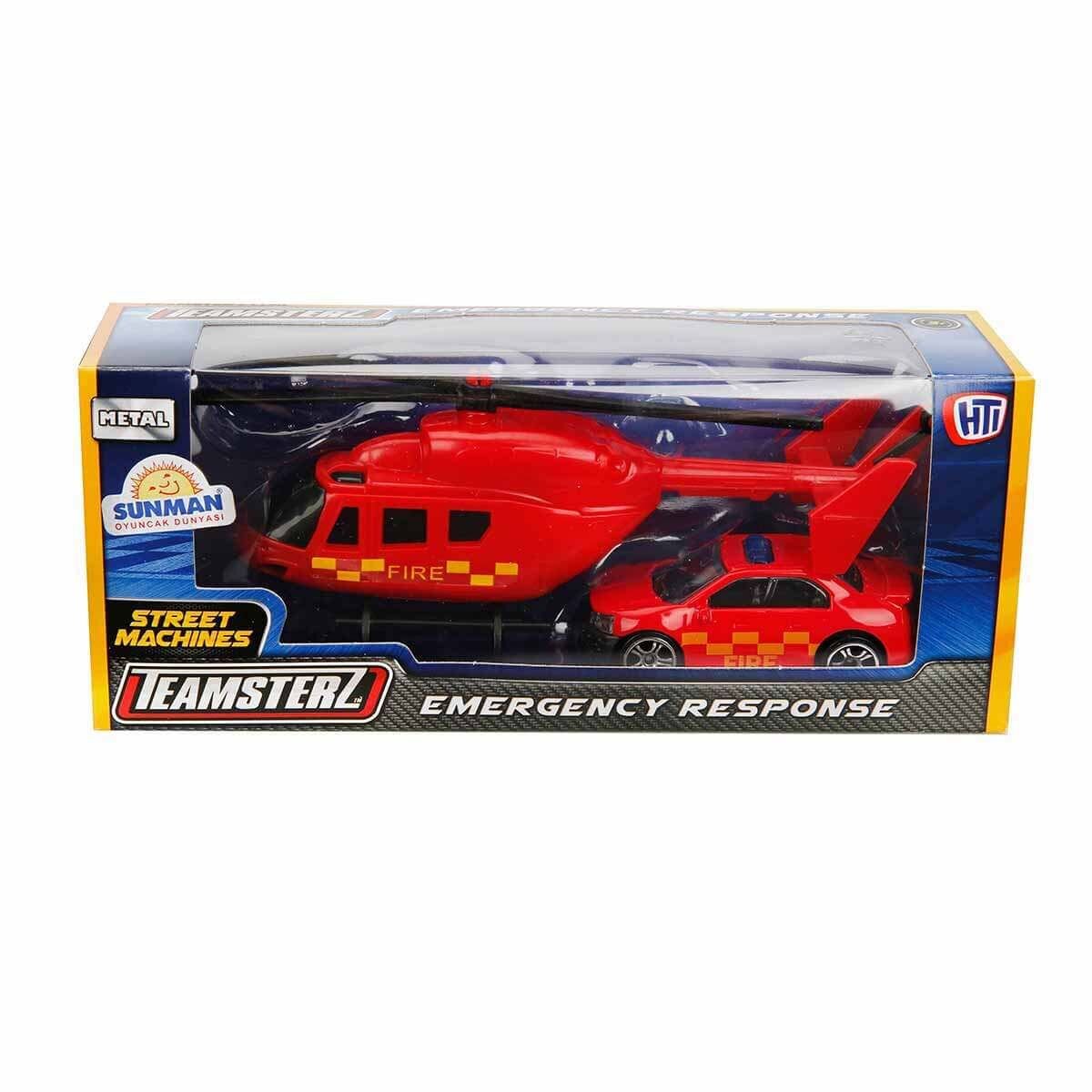 Teamsterz Set de joaca Elicopter si masina de salvare