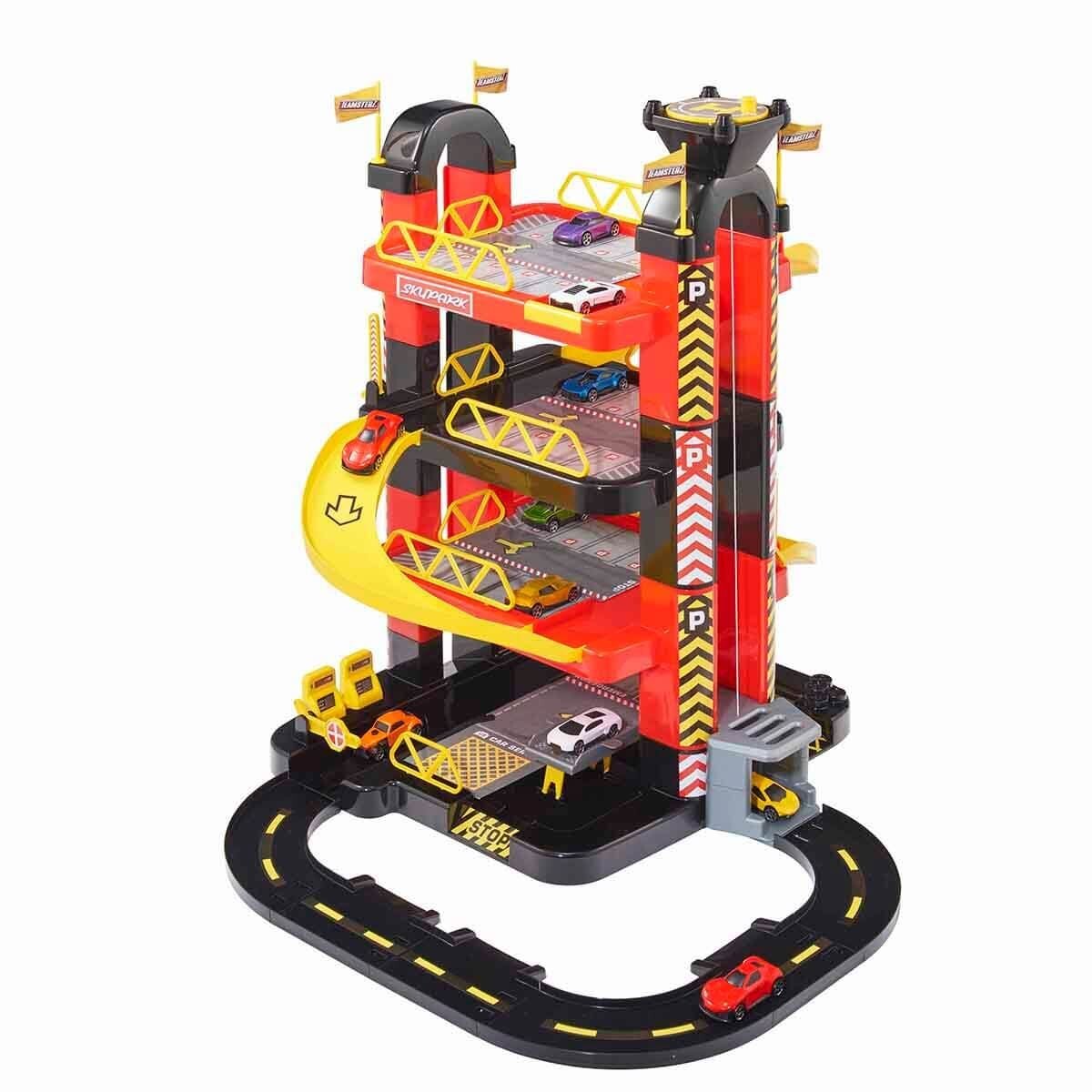Teamsterz Set de joaca Metro City Garaj cu 4 etaje si 5 masinute 60 cm