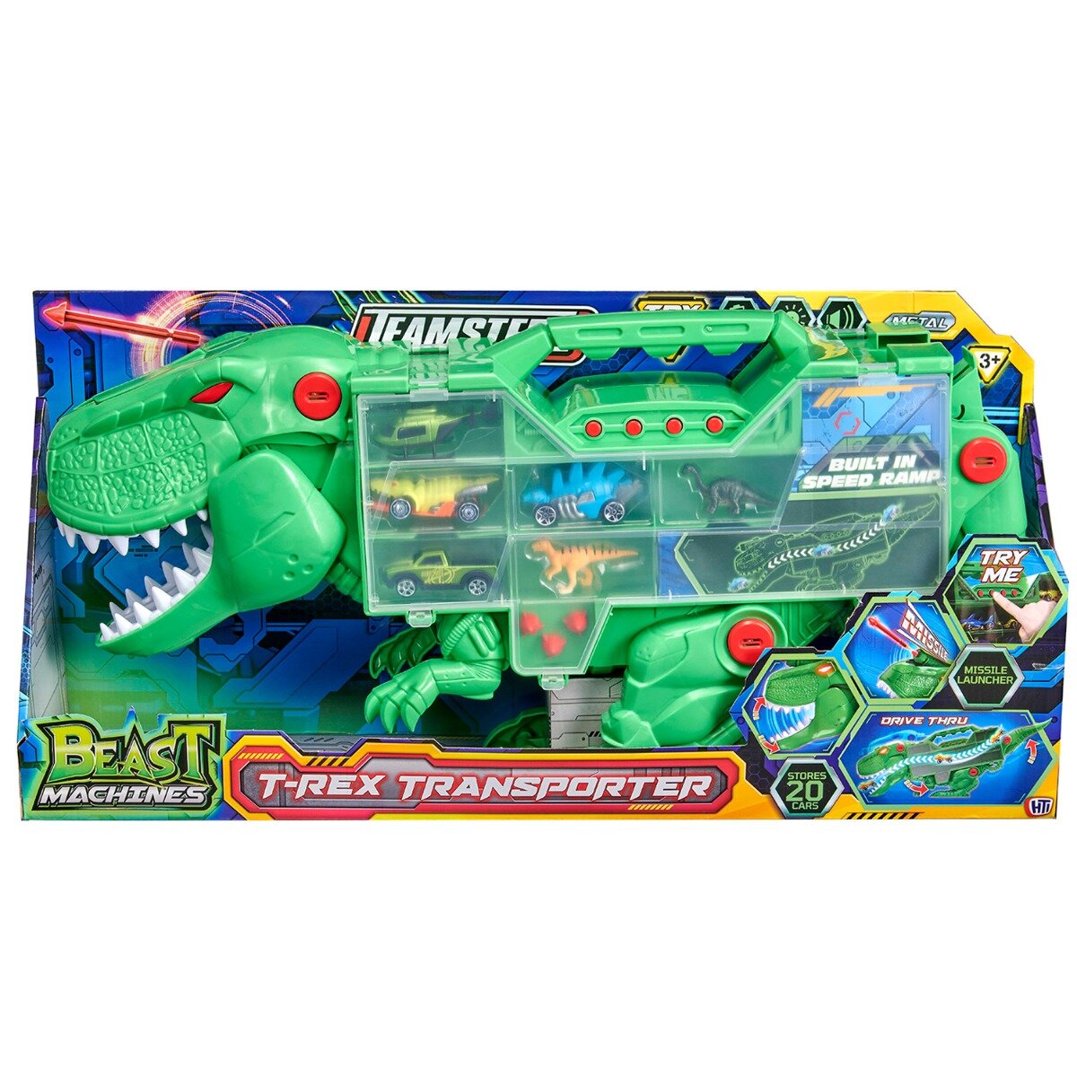 Teamsterz Transportator T-Rex cu masini si figurine Beast Machines