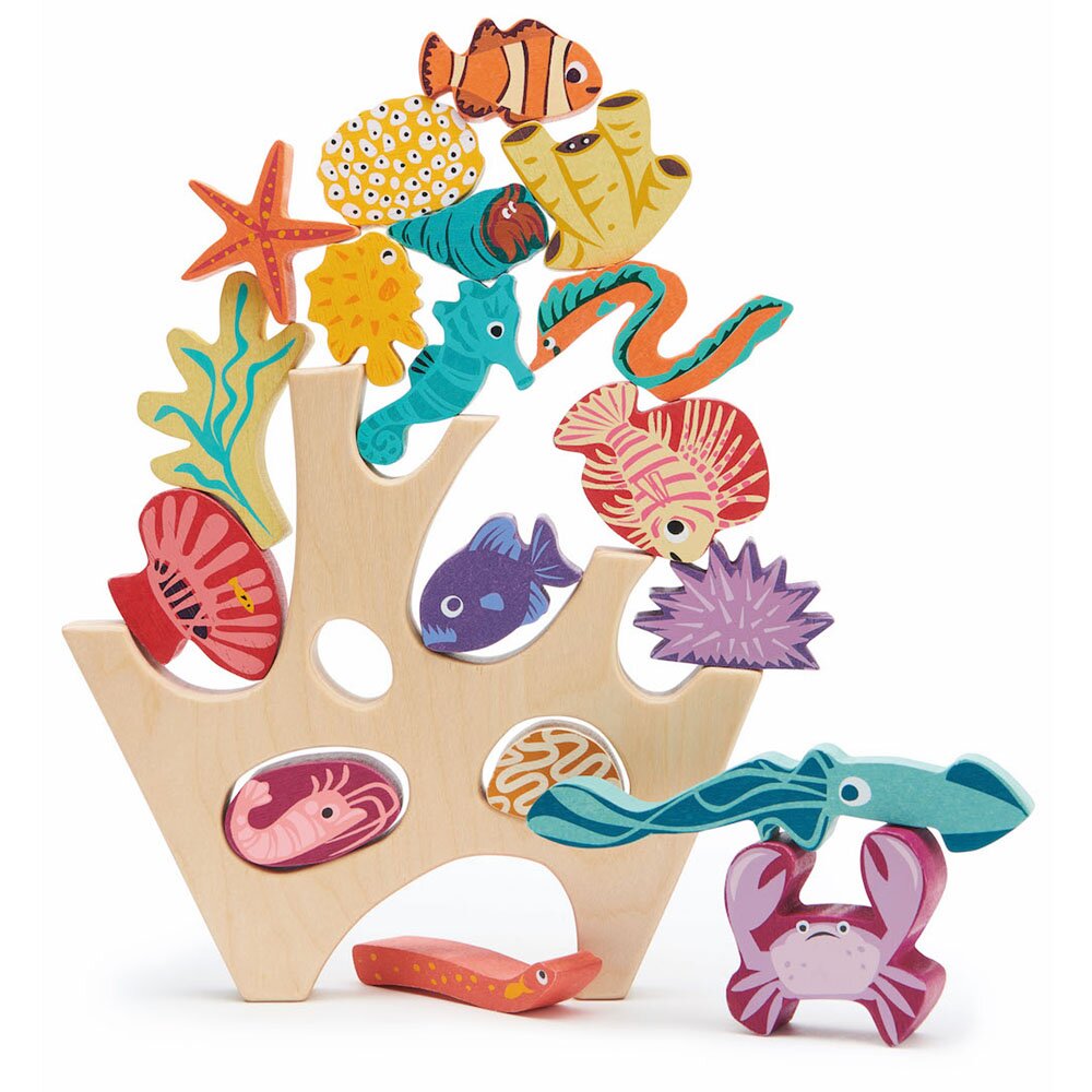 Tender Leaf Toys Asezare de corali din lemn 18 piese