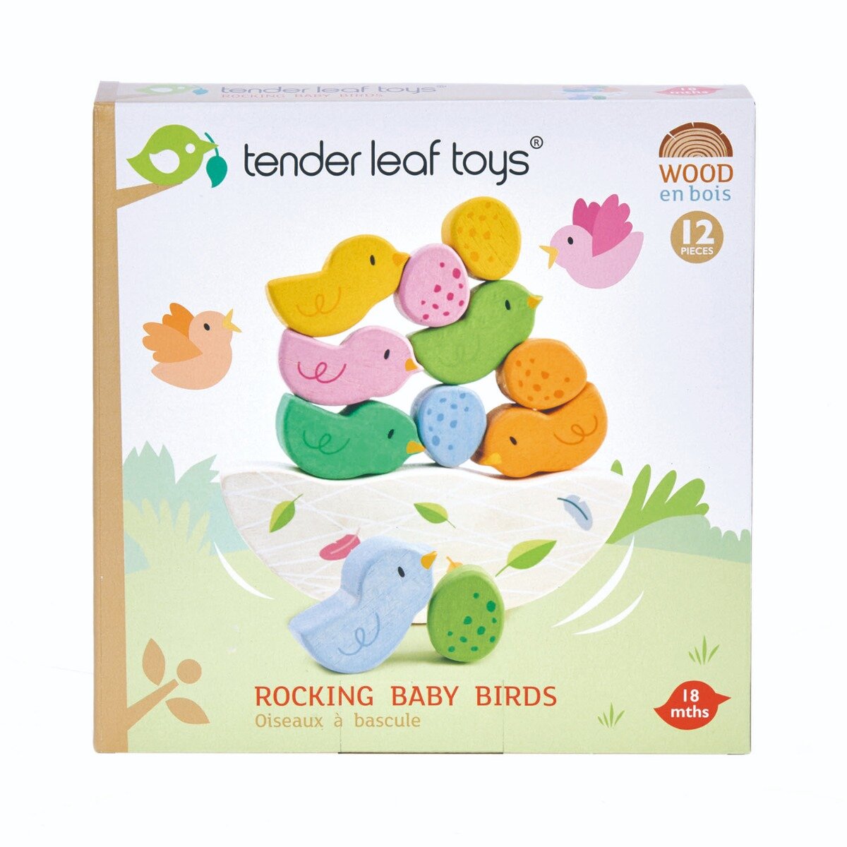 Tender Leaf Toys Balansoarul cu pasari din lemn 12 piese