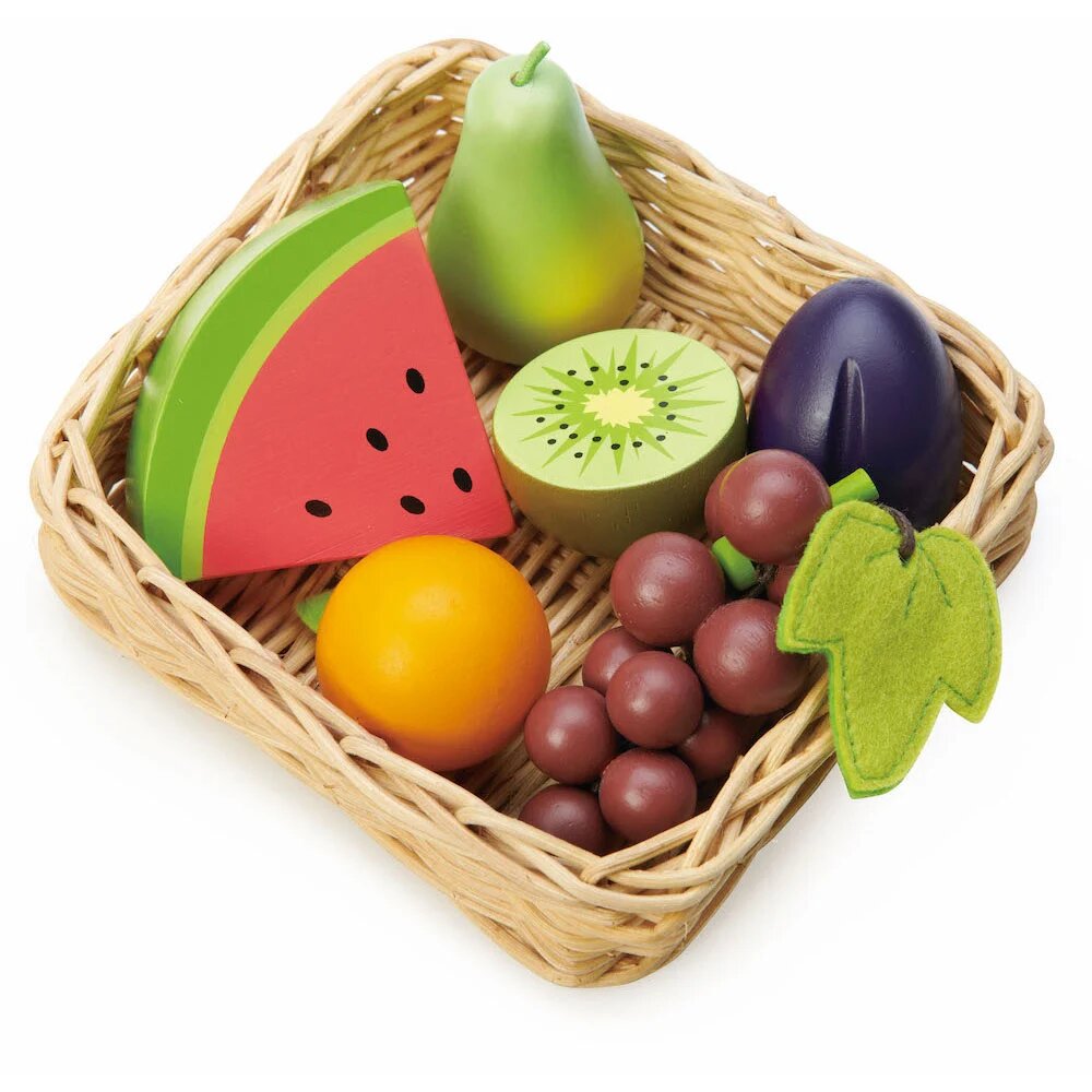 Tender Leaf Toys Cos cu fructe din lemn 6 piese