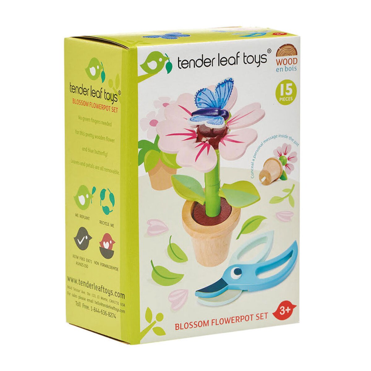 Tender Leaf Toys Floarea in ghiveci din lemn premium 15 piese