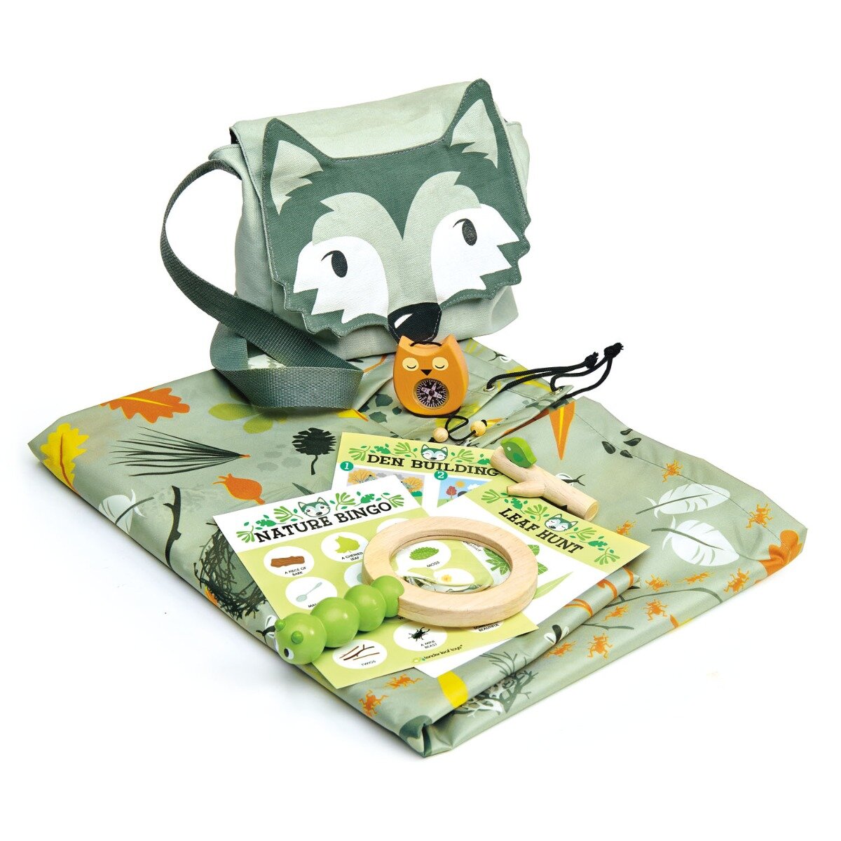 Tender Leaf Toys Kitul excursionistului in padure din lemn 10 piese