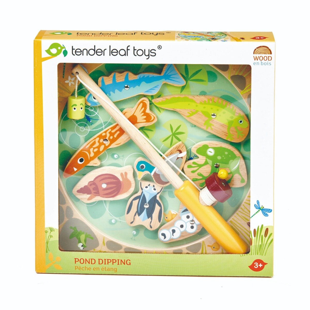 Tender Leaf Toys Pescarul din lemn cu magneti 10 piese