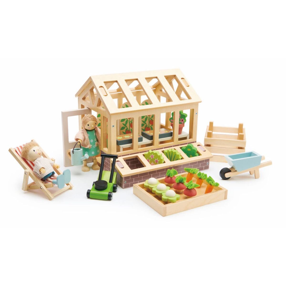 Tender Leaf Toys Sera cu gradina din lemn