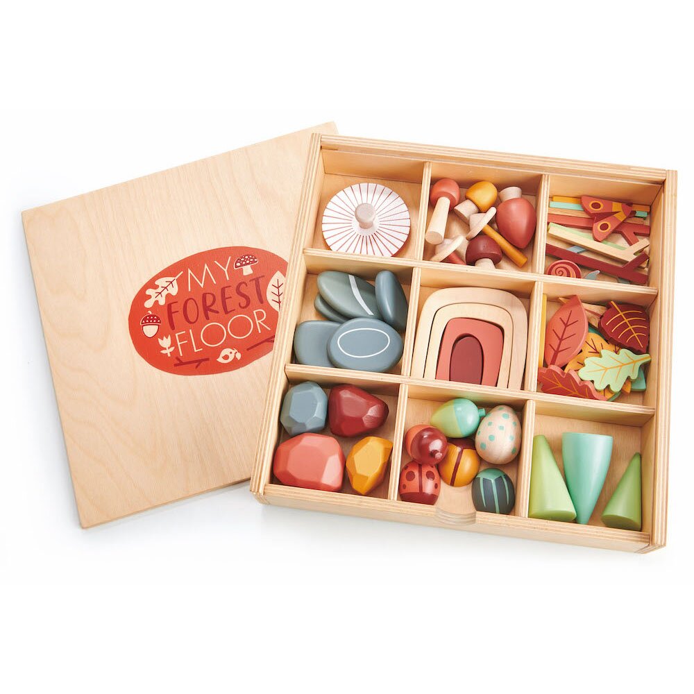 Tender Leaf Toys Set Colectia de comori forestiere din lemn My Forest Floor 50 piese