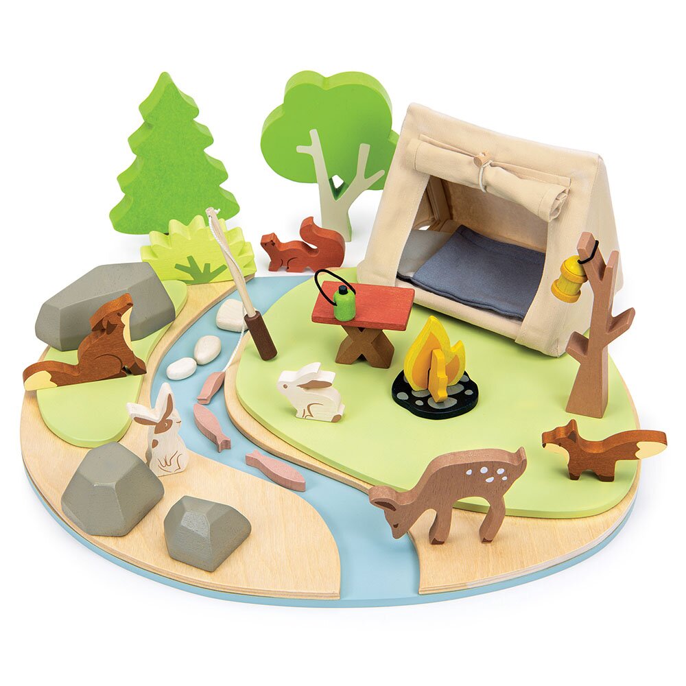 Tender Leaf Toys Set de joaca camping in natura din lemn premium
