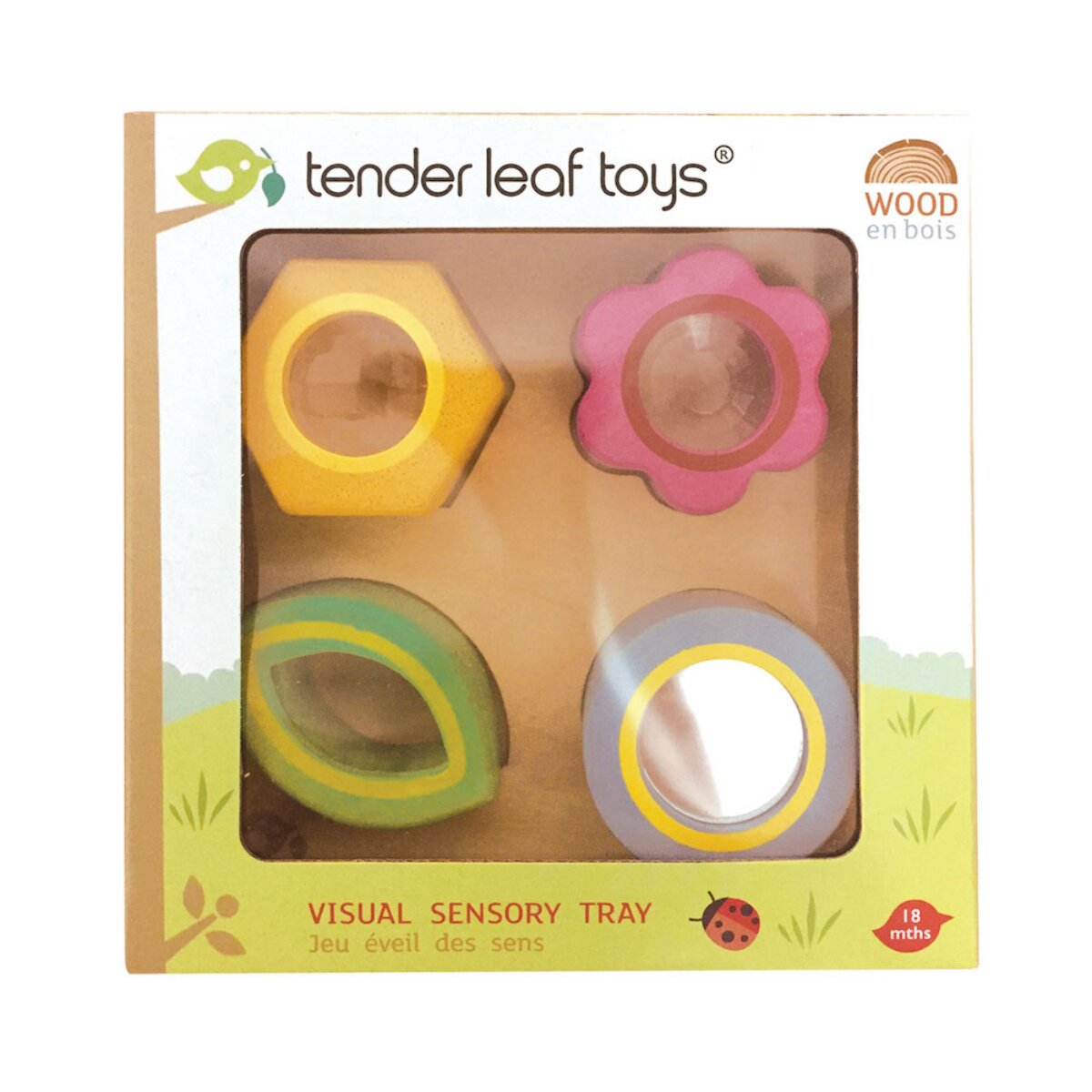 Tender Leaf Toys Tabla senzoriala din lemn premium Efecte vizuale 5 piese
