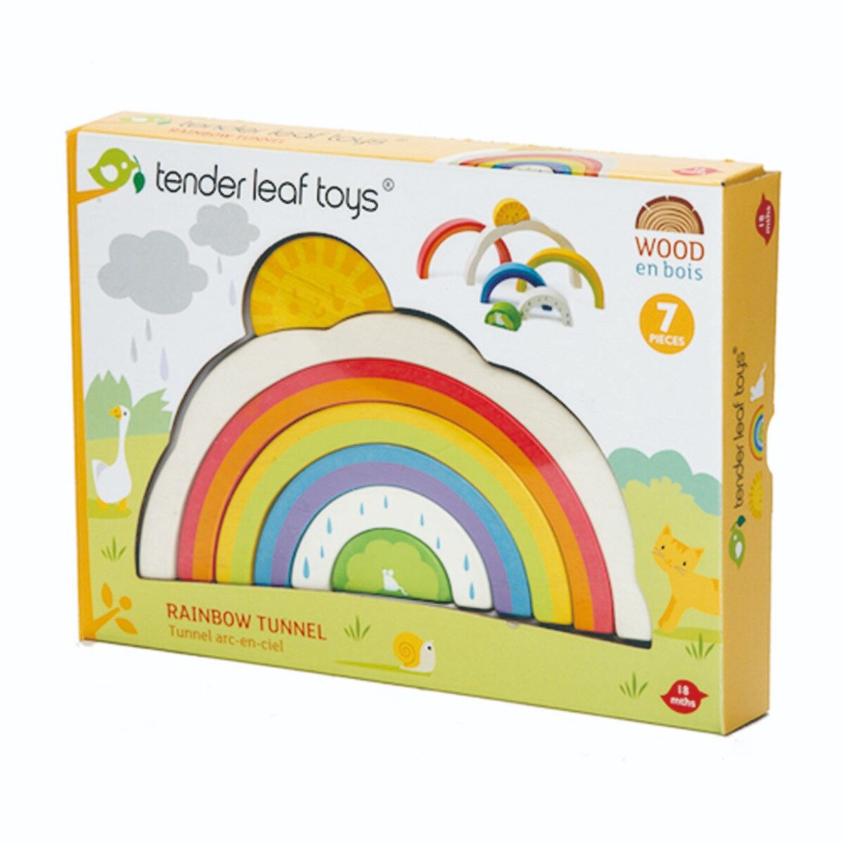Tender Leaf Toys Tunelul curcubeu din lemn 7 piese