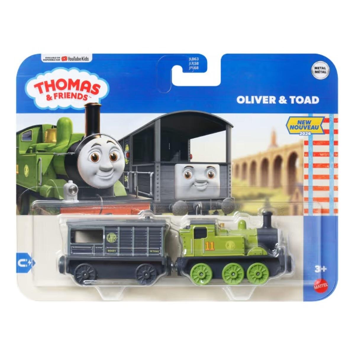 Thomas and Friends Locomotiva cu vagon Oliver si Toad JLB68