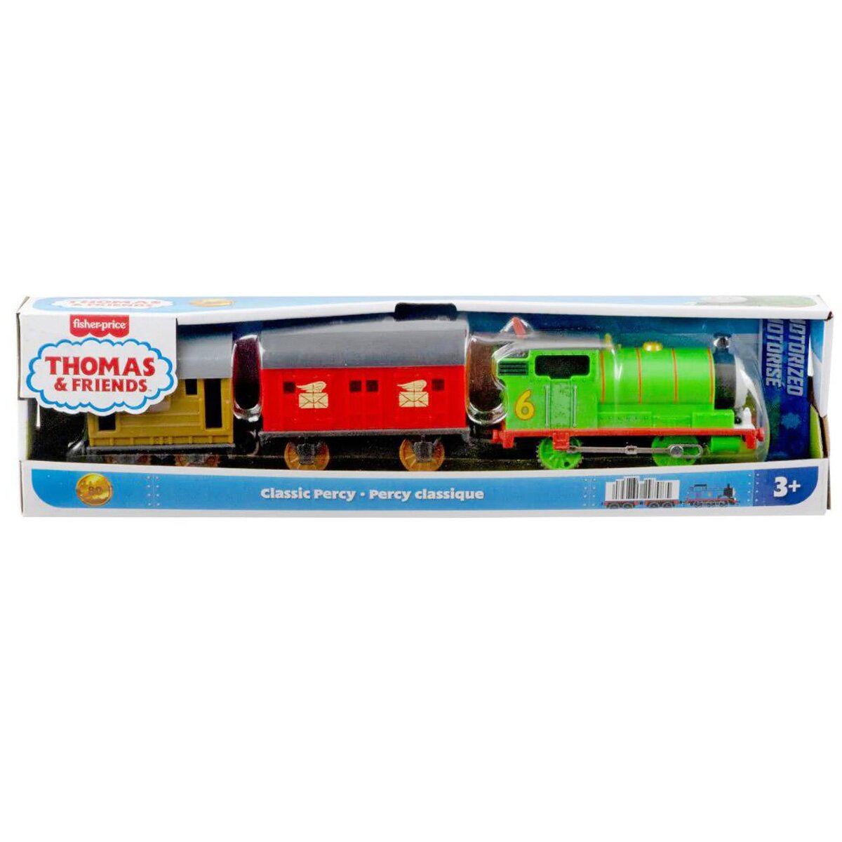 Thomas and Friends Locomotiva motorizata cu 2 vagoane Classic Percy JFH33