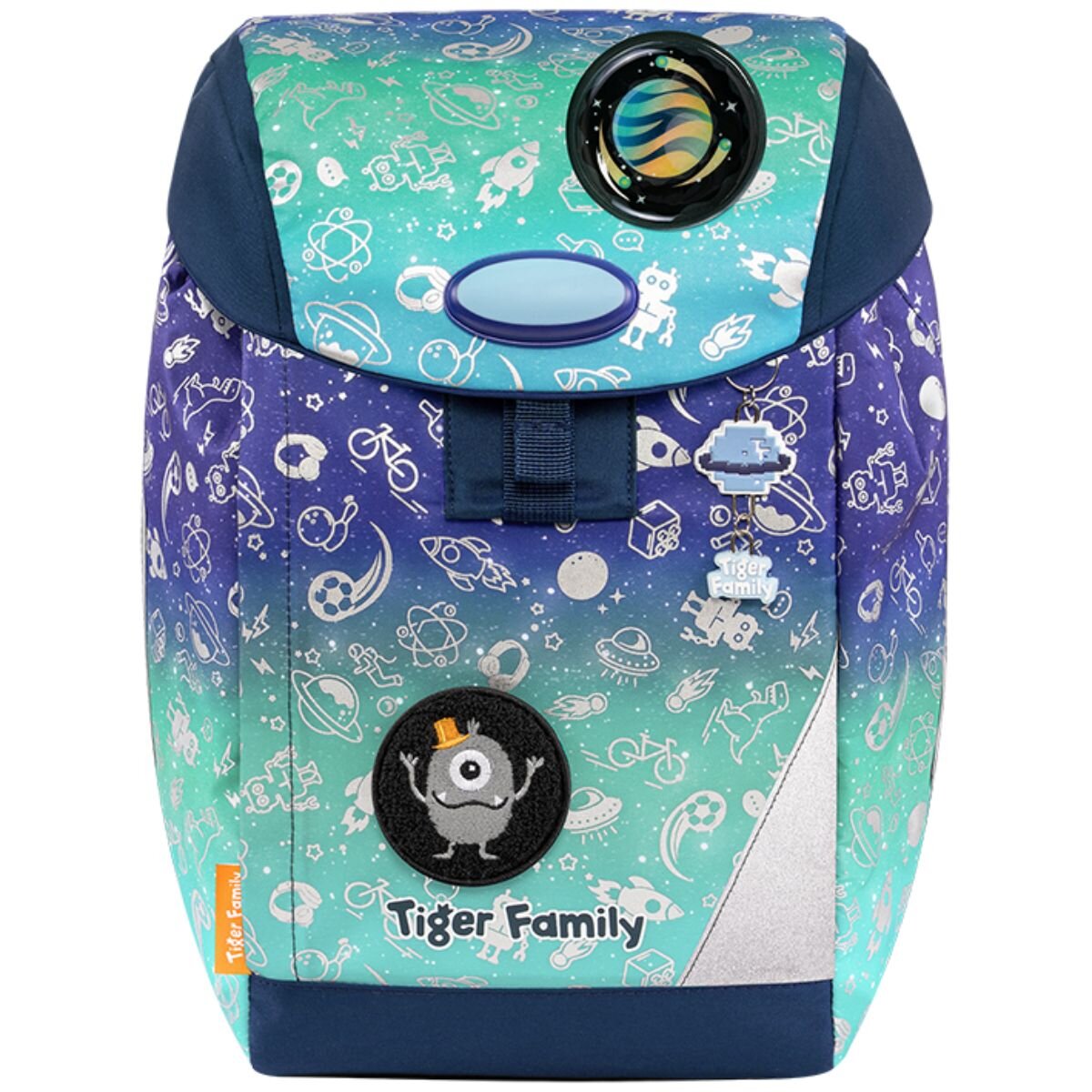 Tiger Family Ghiozdan neechipat Eggie motiv Space Things Go Green