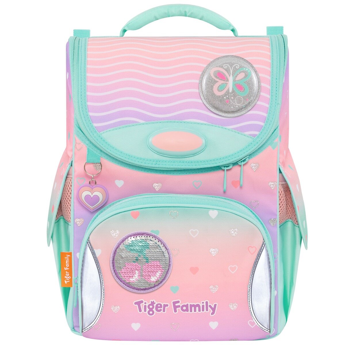 Tiger Family Ghiozdan neechipat Nature Quest Peach Waves Go Green
