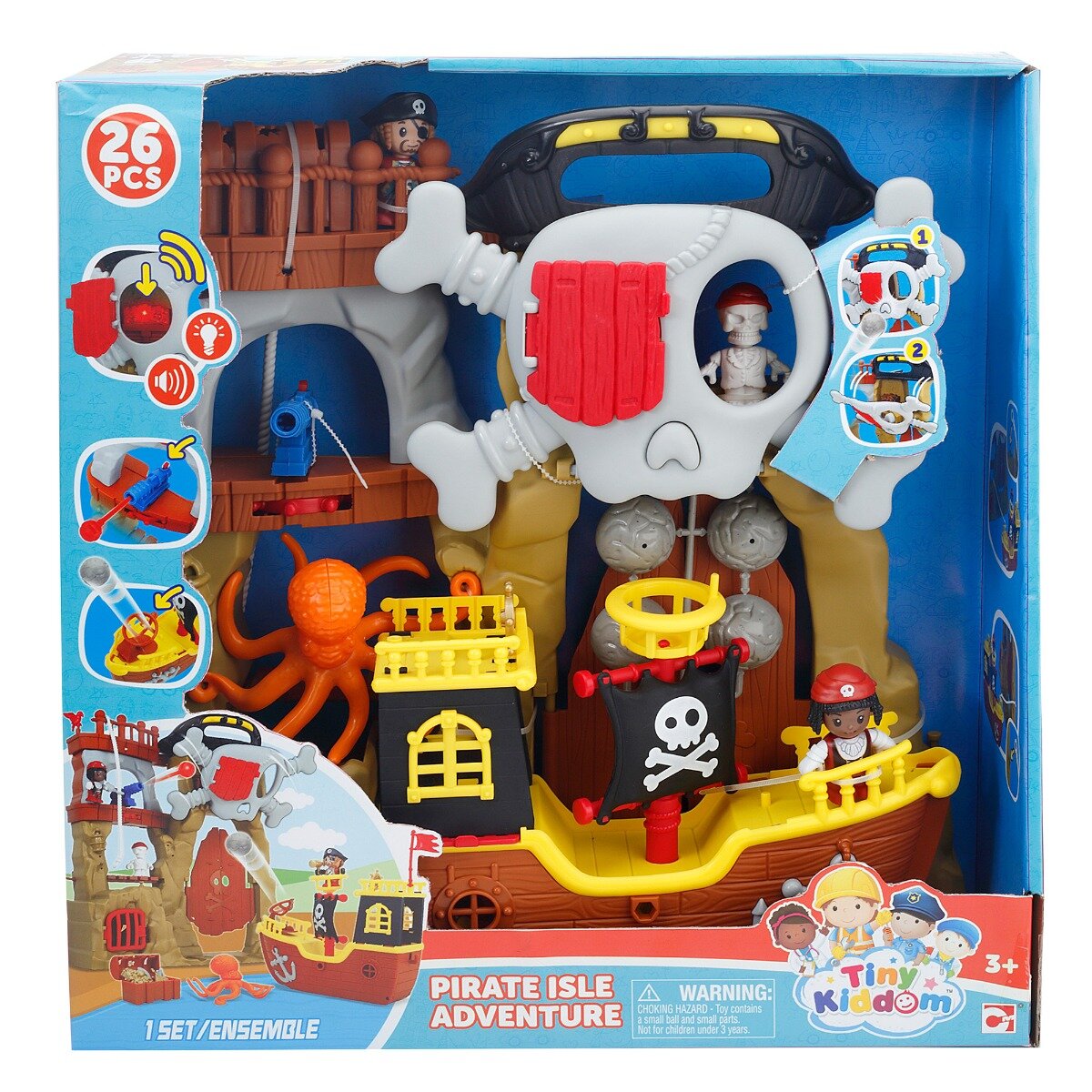 Tiny Kiddom Set de joaca Insula piratilor 26 piese