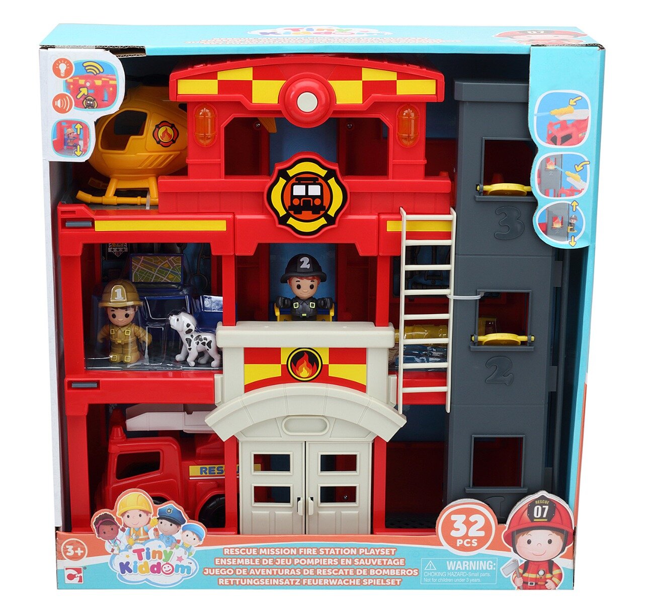 Tiny Kiddom Set de joaca Sectia de pompieri 32 piese