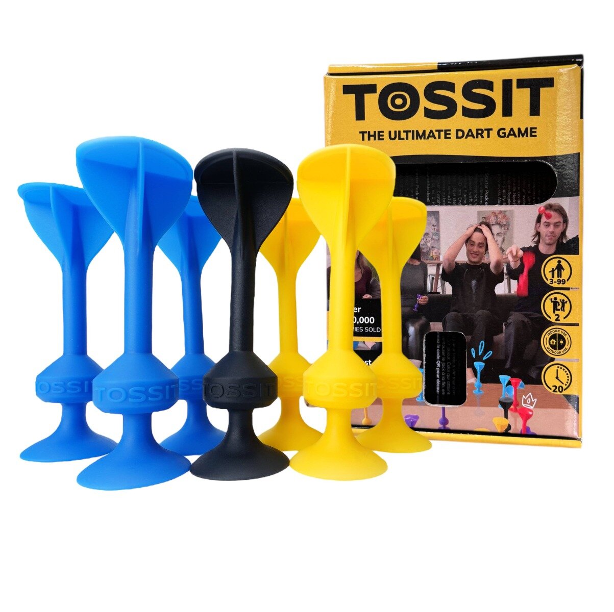 Tossit Joc de darts cu ventuze 7 buc Albastru-Galben