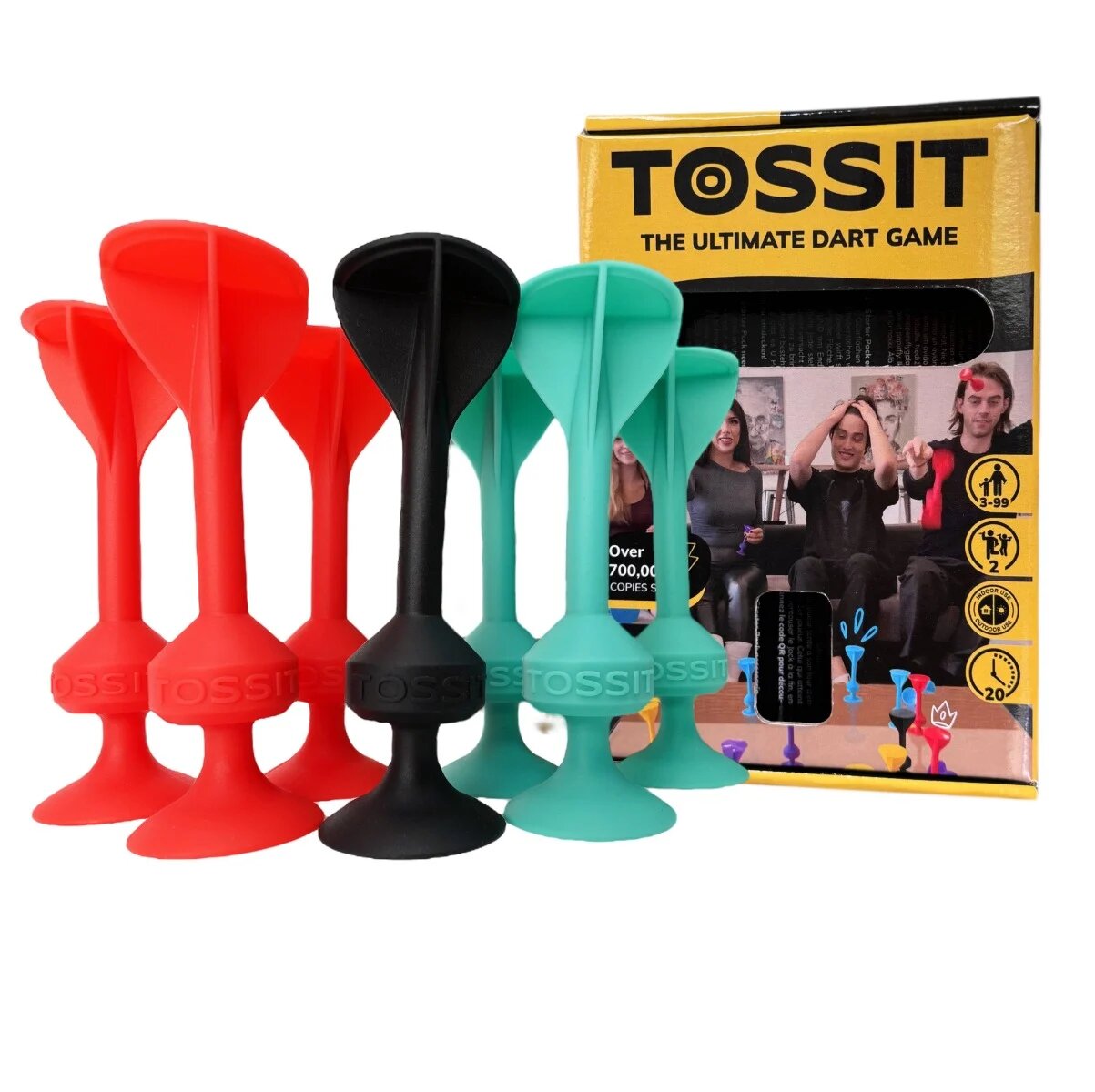 Tossit Joc de darts cu ventuze 7 buc Rosu-Turcoaz