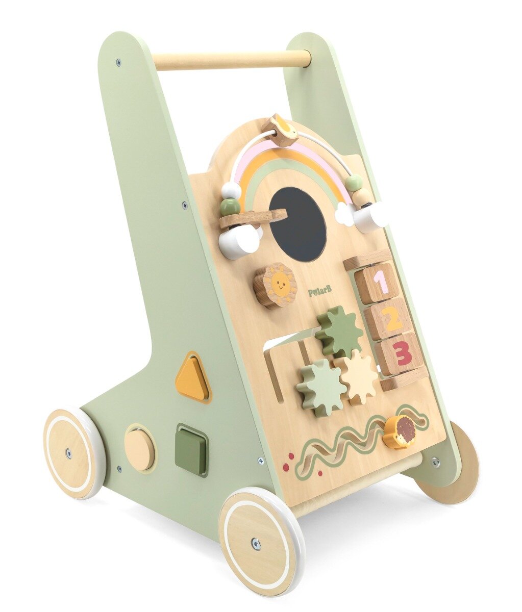 Viga Antemergator cu activitati Montessori PolarB Verde