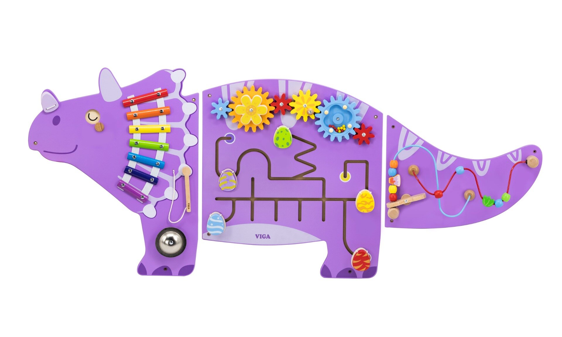 Viga Jucarie de perete cu activitati Dinozaur Triceratops