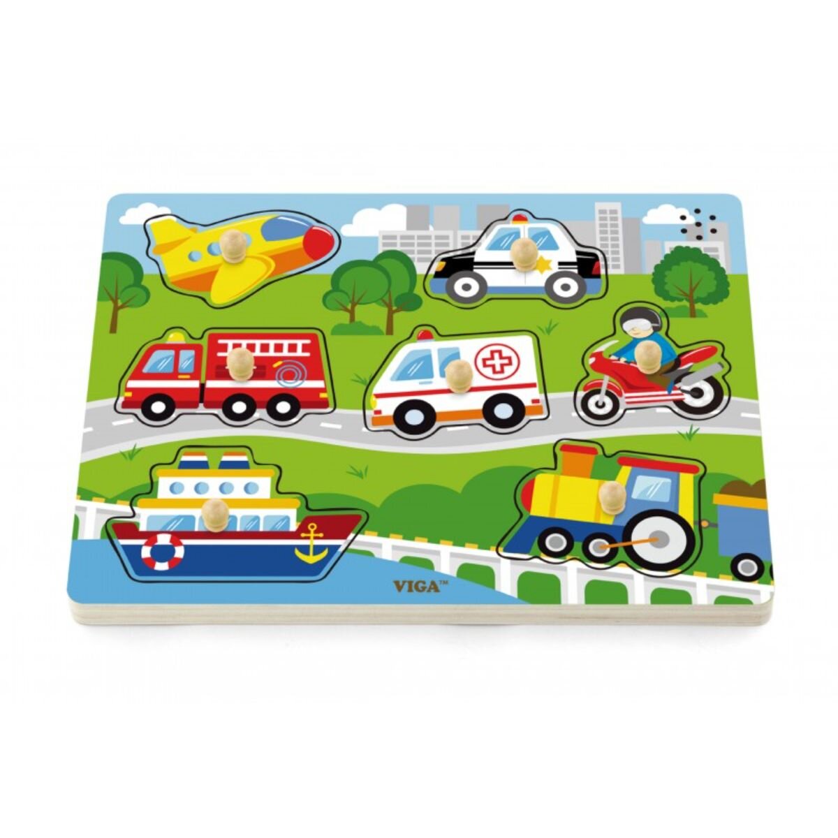 Viga Puzzle cu sunete Mijloace de transport