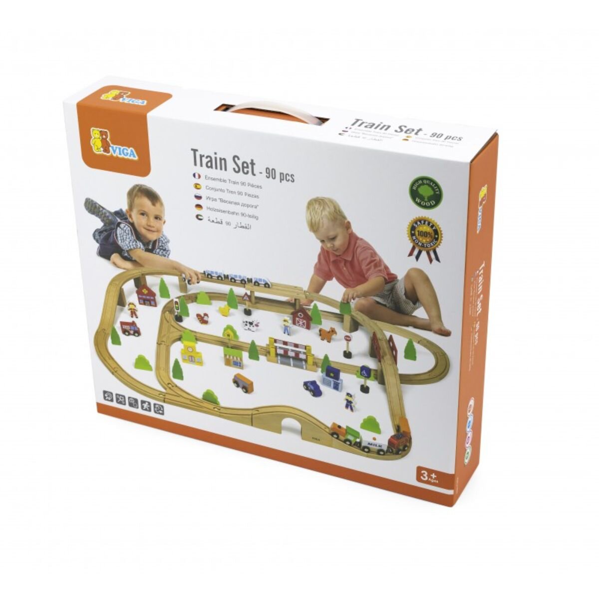 Viga Set de trenulete din 90 de piese