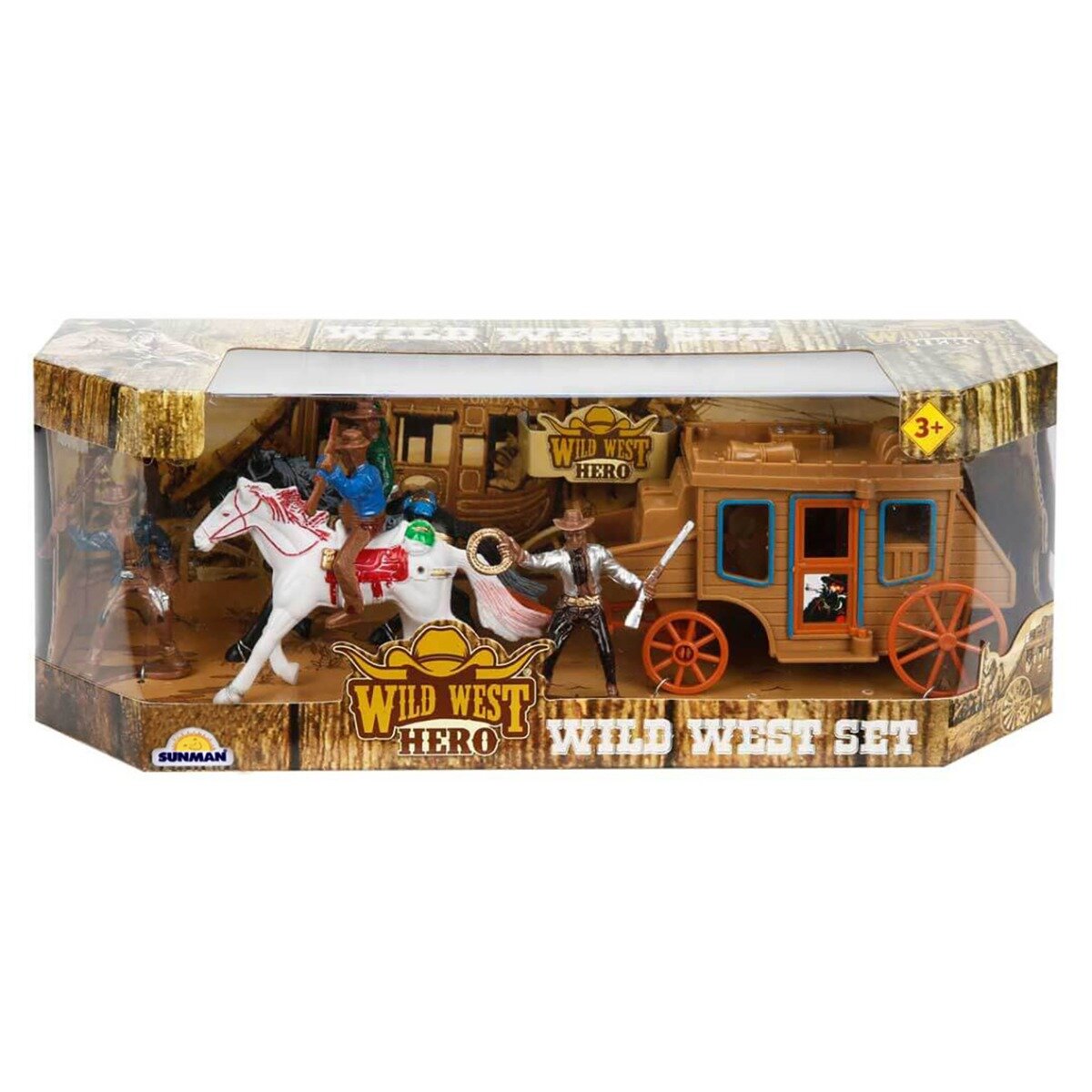 Wild West Hero Set de joaca Cowboy cu trasura si cai