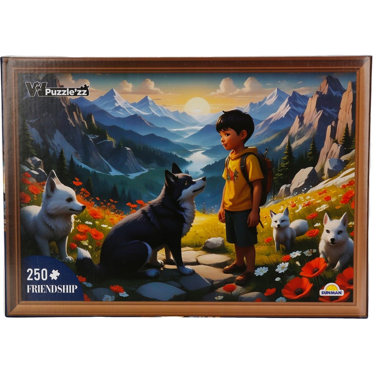 Witty Puzzlezz Puzzle Baietel cu lupi in munti 250 piese