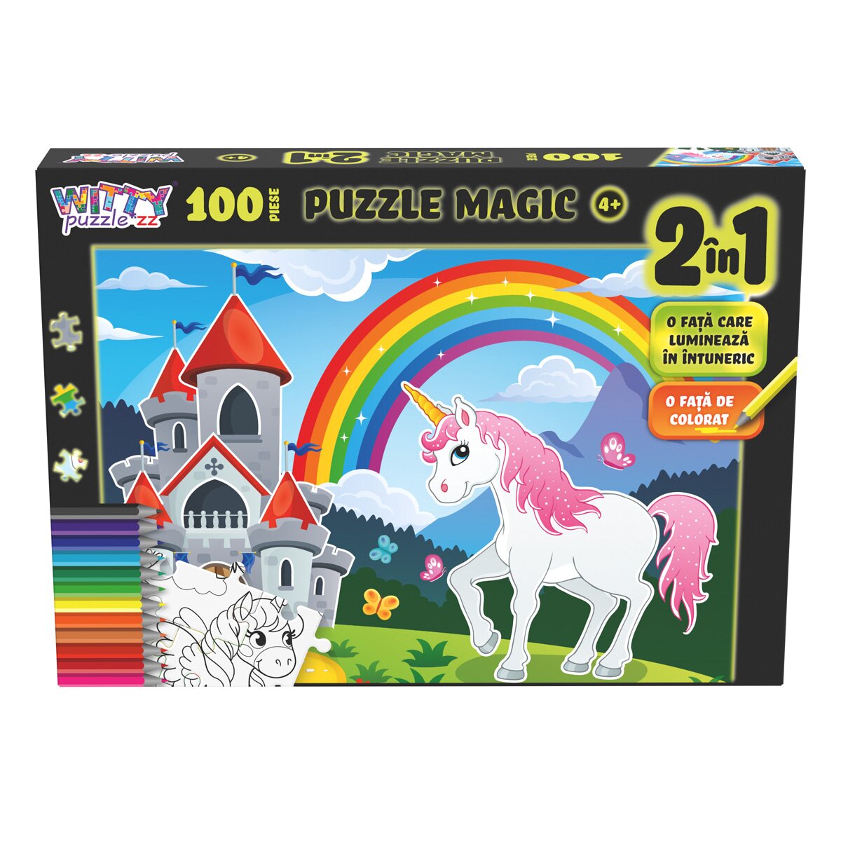 Witty Puzzlezz Puzzle Magic 2 in 1 Unicorn 100 piese