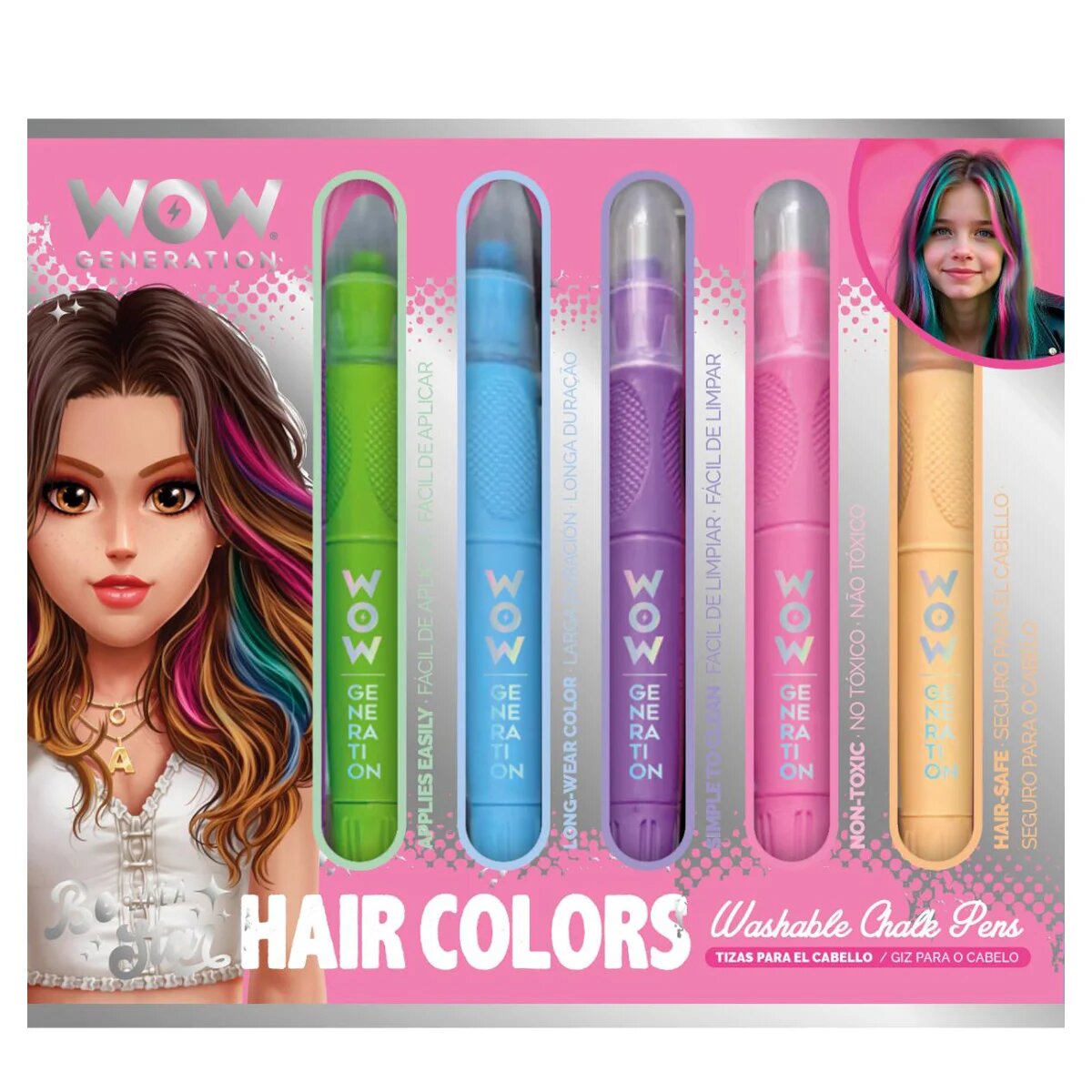 Wow Generation Set creta colorata pentru par 5 culori