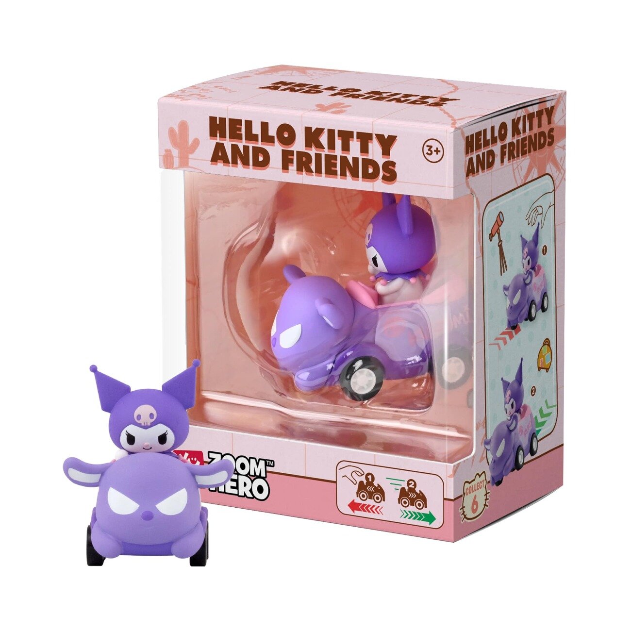 Yume Figurina cu vehicul Hello Kitty and Friends Zoom Hero S1 Kuromi