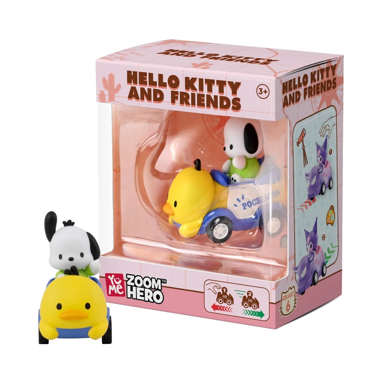 Yume Figurina cu vehicul Hello Kitty and Friends Zoom Hero S1 Pocaccho
