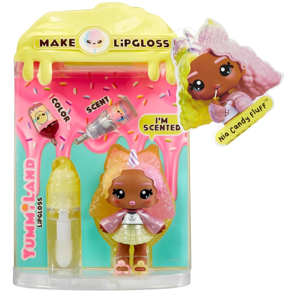 Yummiland Papusa Lipgloss Doll S2 Nia Candy Fluff 525462EUC