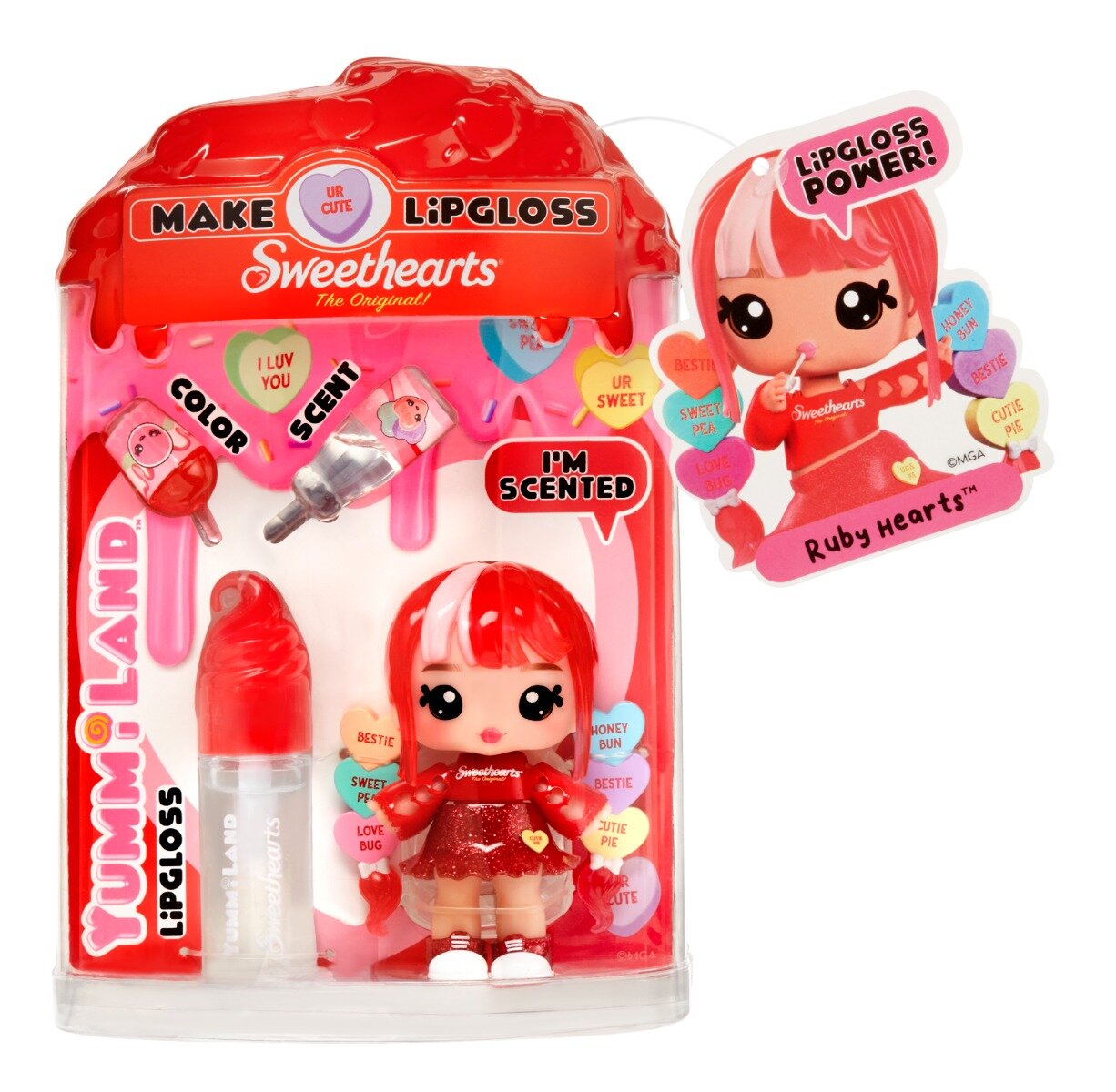 Yummiland Papusa Lipgloss Doll Sweethearts Ruby Hearts 526438EUC