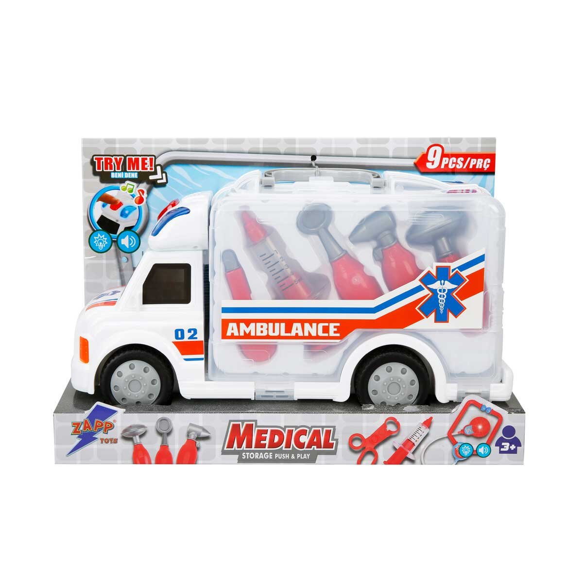 Zapp Toys Ambulanta cu lumini si sunete 9 accesorii