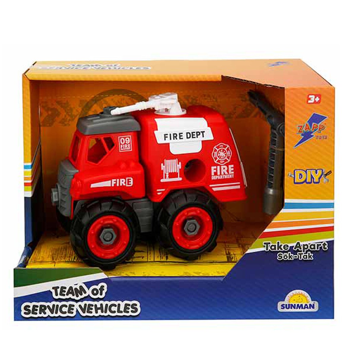 Zapp Toys Camion pompieri cu extinctor si surubelnita 16 cm