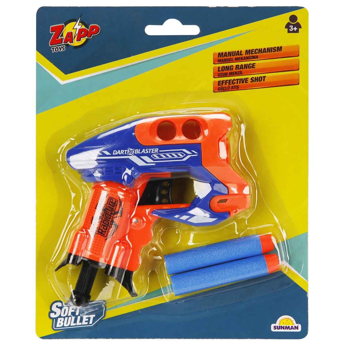 Zapp Toys Mini pistol cu 2 sageti din burete Dart Blaster