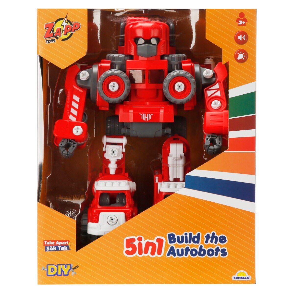 Zapp Toys Robot transformabil 5in1 cu sunet si lumina Autobots Rosu